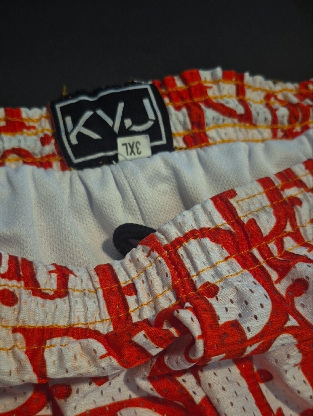 Red & White Logo Print  Shorts - Picture 2 of 3